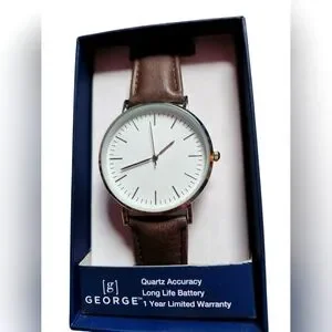 George Band Watch George | Accessories | George New Classic White Dial Watch With Brown ...